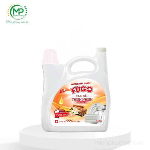 Rửa chén Fugo Tinh Dầu Thiên Nhiên - Hương Quế Vàng 4.5KG